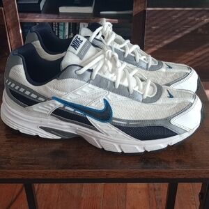 Nike White and Blue Sneakers